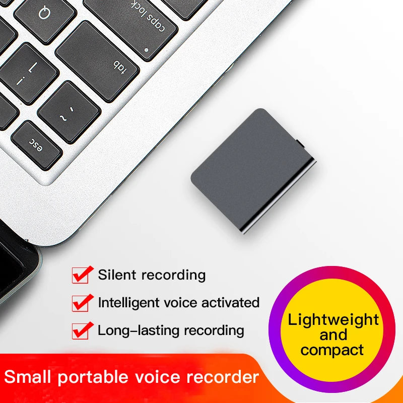 Activated Mini Digital Voice Recorder: Small Espia Sound Dictaphone - Secret Audio Recorder with MP3 Player (8/16/32GB)