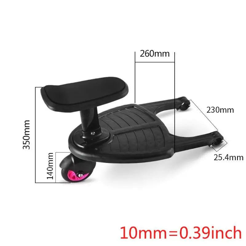 Enhance Your Stroller: Children's Pedal Adapter with Standing Plate and Seat - Perfect Auxiliary Trailer for Twins & Second Child