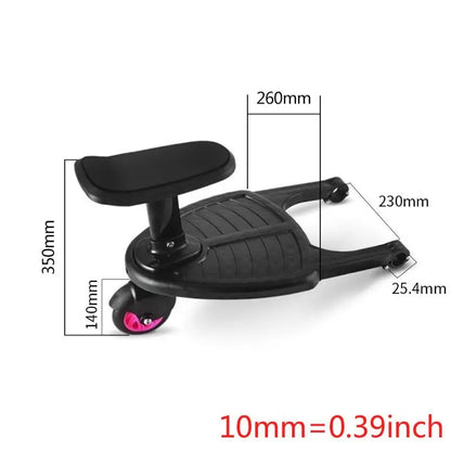 Enhance Your Stroller: Children's Pedal Adapter with Standing Plate and Seat - Perfect Auxiliary Trailer for Twins & Second Child