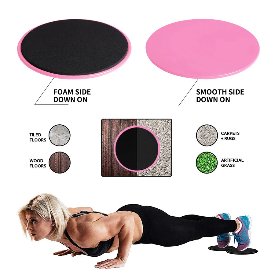 2PCS Fitness Core Sliders - Exercise Gliding Discs for Full-Body Workout, Abdominal Training, Yoga Sports Equipment