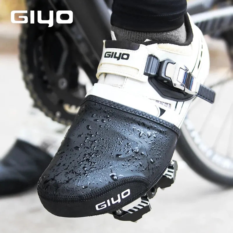 GIYO Waterproof Reusable Shoe Covers | Anti-Slip Reflective Protector | Half-Toe Shoe Cover for Winter Cycling MTB Bike Equipment