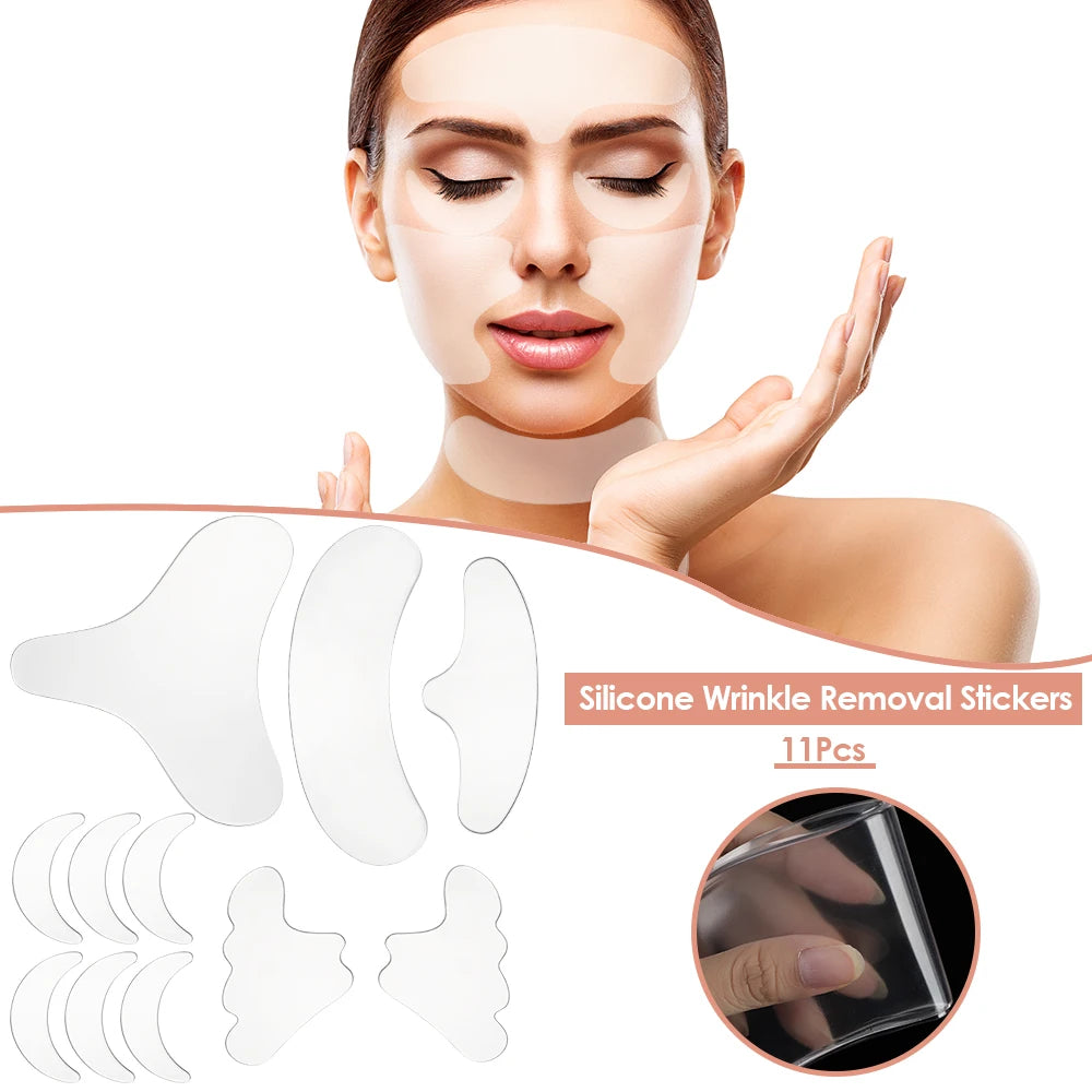 Silicone Wrinkle Removal Stickers - Reusable Face, Forehead, Neck & Eye Pads | Anti-Wrinkle & Anti-Aging Skin Patches | Face Lifting Solution