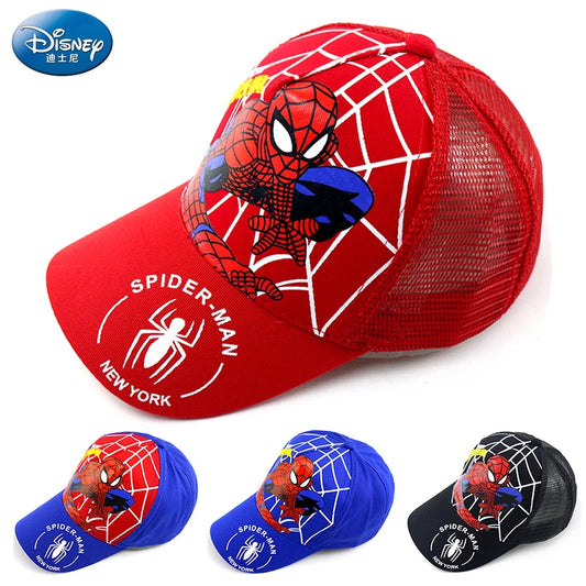 Disney Anime Cute Spiderman Kids Hats - Baseball Cap for Boys and Girls, Summer and Autumn Hip Hop Sun Hat for Children