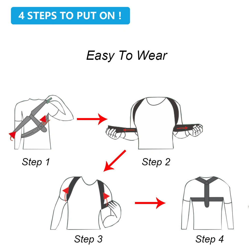 Adjustable Posture Corrector Belt | Unisex Clavicle Spine Back Support | Upper Back Shoulder Lumbar Posture Correction