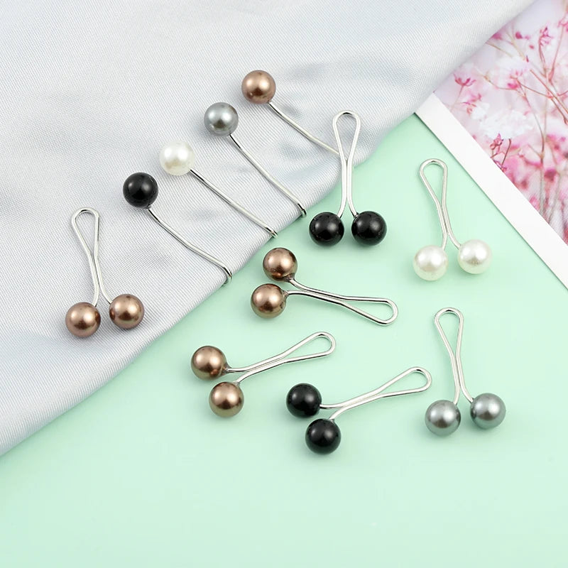 Stylish 12pcs Anti-Slip Hijab Clips: Pearl Brooch Pins for Lady Muslim Scarves - Secure Headscarf Shawls with Fashionable Jewelry Accessories