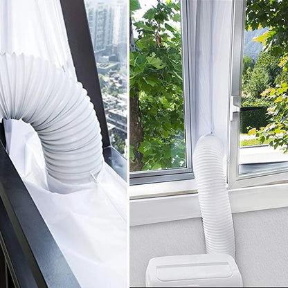 Portable Air Conditioner Window Seal - 400cm Flexible Cloth Plate with Zip & Adhesive Fastening - AirLock Seal