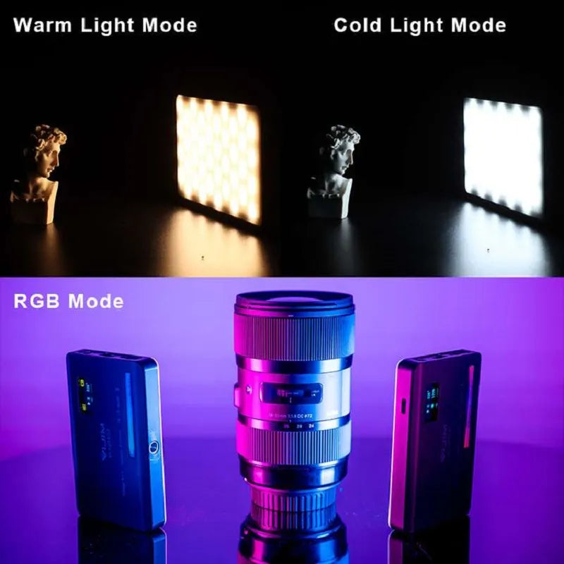 Ulanzi VL120 RGB LED Video Light: Full-Color Rechargeable Camera Light with Dimmable 2500-9000K Panel for Photo Studio