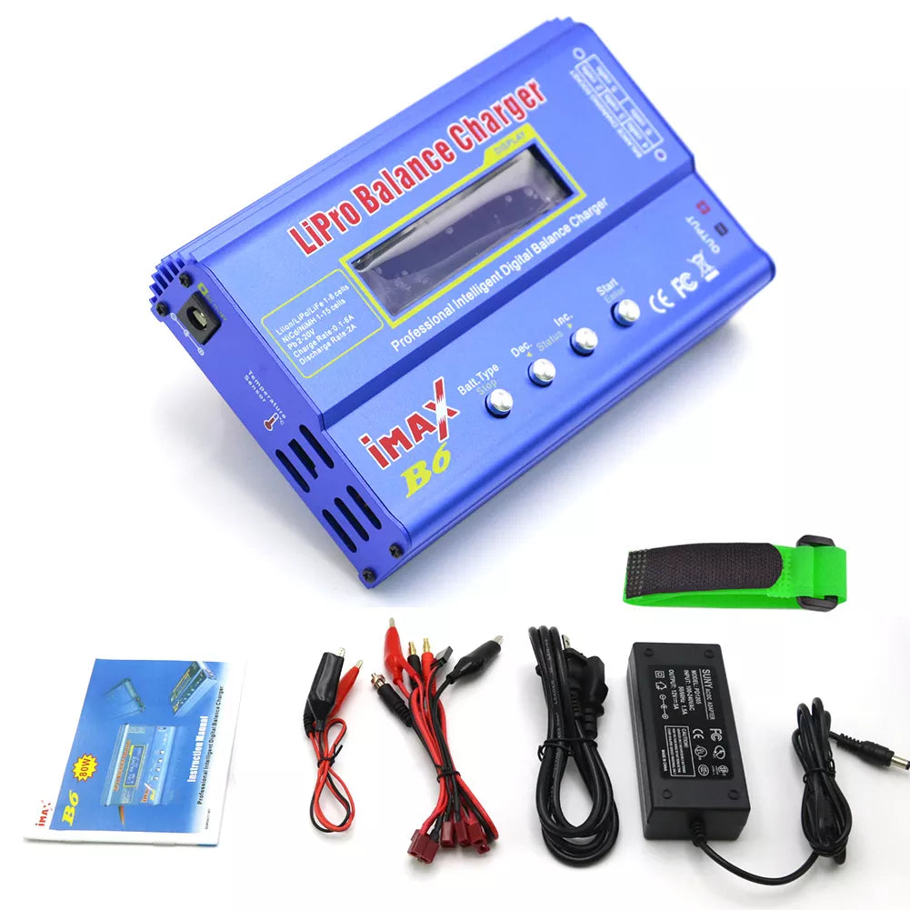 IMAX B6 80W Battery Charger - Lipo/NiMh/Li-ion/Ni-Cd Digital Balance Charger Discharger - AC Power with 12V 5A Adapter for RC Car