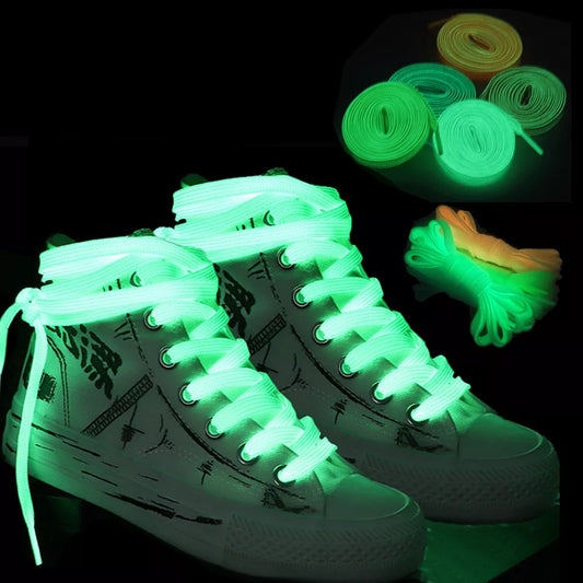 Glow-in-the-Dark Luminous Shoelaces - Reflective Night Shoestrings for Kids, Men, and Women's Sports Shoes - Enhance Visibility and Style