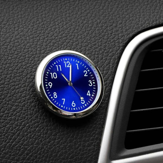 Luminous Mini Car Clock - Stick-On Digital Quartz Watch for Automobiles, 40mm & 43mm, Auto Interior Ornament