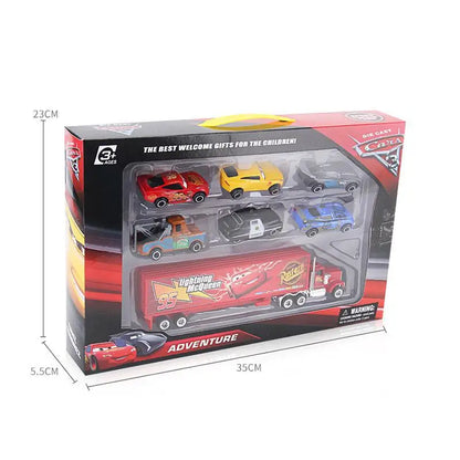 7PCS/Set Disney Pixar Cars 3 Diecast Model Set - Lightning McQueen, Jackson Storm, Uncle Truck Metal Toy Cars, Gift for Boys