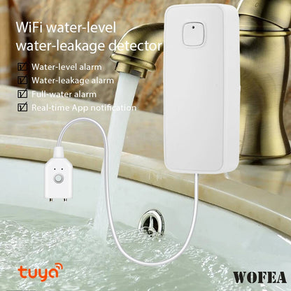 Smart WiFi Flood Leakage Sensor: Tuya Remote Monitoring & Water Overflow Detection with Security Alarm