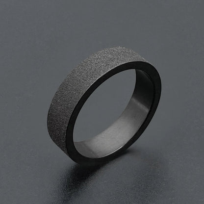 Simple Black Titanium Ring – 3mm & 5mm Matte Finished Finger Ring for Men & Women, Wedding Bands & Couples' Jewelry