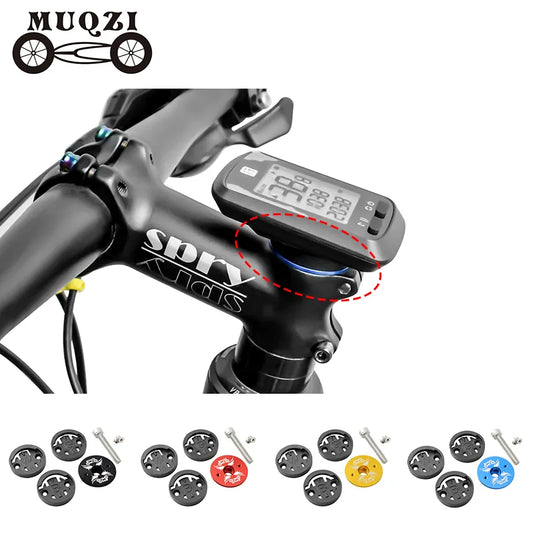 MUQZI Bike Computer Mount Stem Top Cap | Stopwatch Bracket for MTB & Road Bicycle Speedometer | Fixed Holder Base for Garmin, Bryton, Wahoo