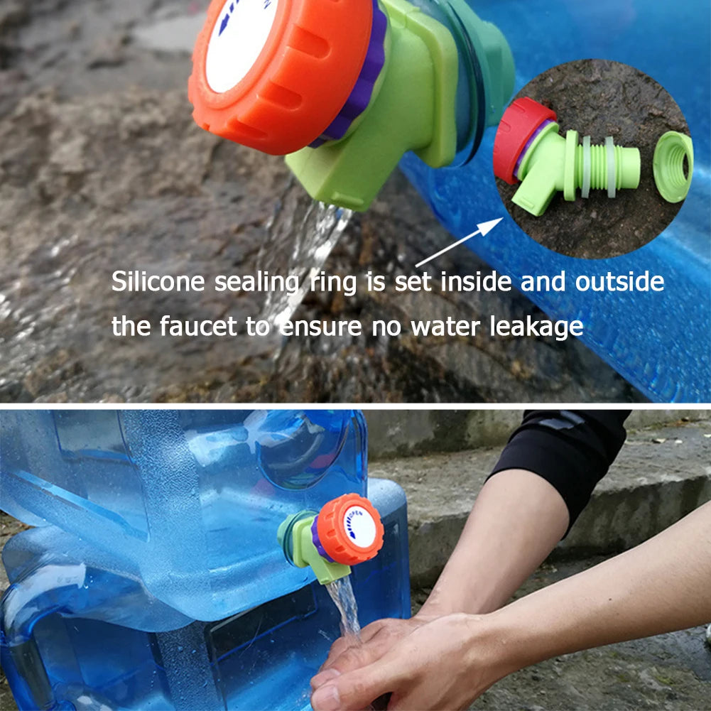 Portable Water Bucket with Faucet - 5/7.5/8/10/12/15L Driving Pure Water Tank Container for Outdoor Camping Picnic Hiking