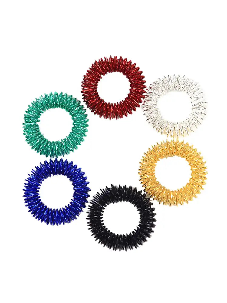 5/10Pcs Spiky Sensory Anxiety Rings - Finger Massage Hand Acupressure Massager for Stress Relief - Fidget Toy for Improved Circulation