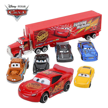 7PCS/Set Disney Pixar Cars 3 Diecast Model Set - Lightning McQueen, Jackson Storm, Uncle Truck Metal Toy Cars, Gift for Boys