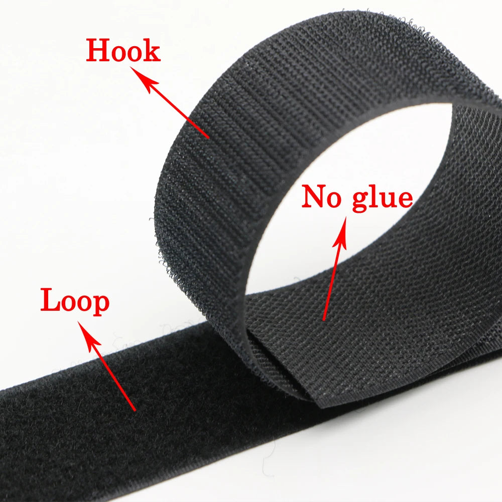 Non-Adhesive Hook and Loop Fastener Tape - 16/20/25/38/50/100mm, Sew-On Magic Tape for DIY, 1 Meter