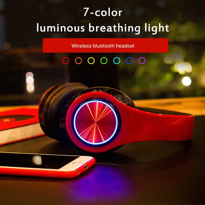 Wireless Gaming Headset with Bluetooth & Surround Sound – Stereo Earphones with USB Microphone & Colorful Lights for PC and Laptop