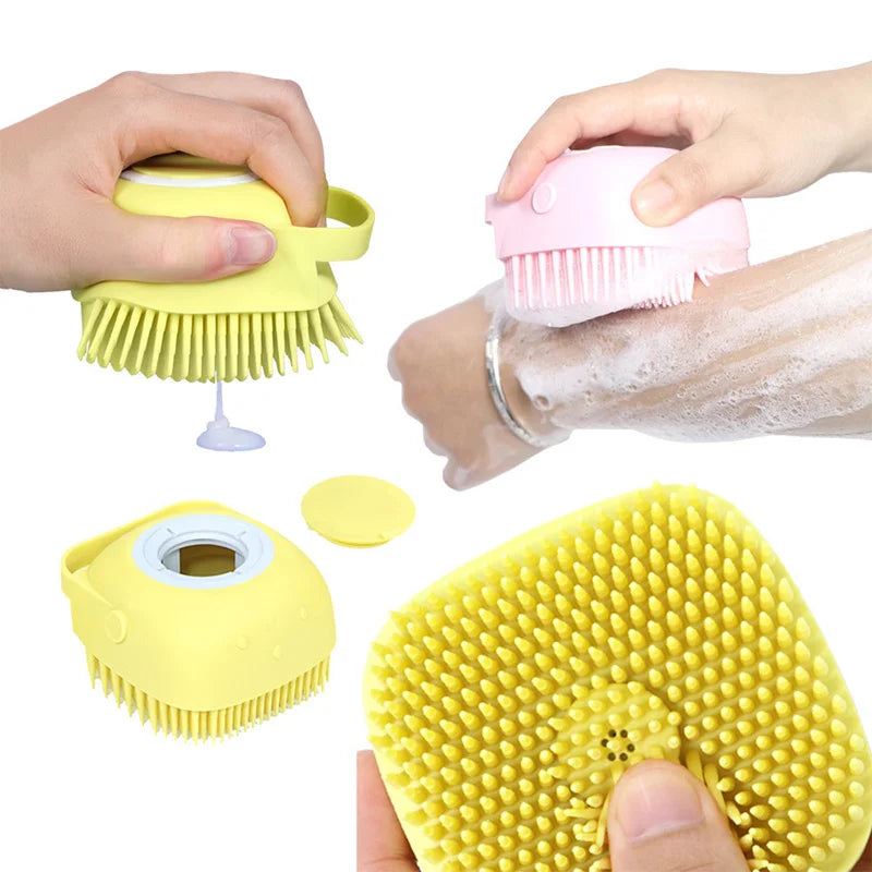 Silicone Shampoo Bath Brush: Massage Comb Grooming Scrubber - Essential Bathing Accessories for Baby Kids