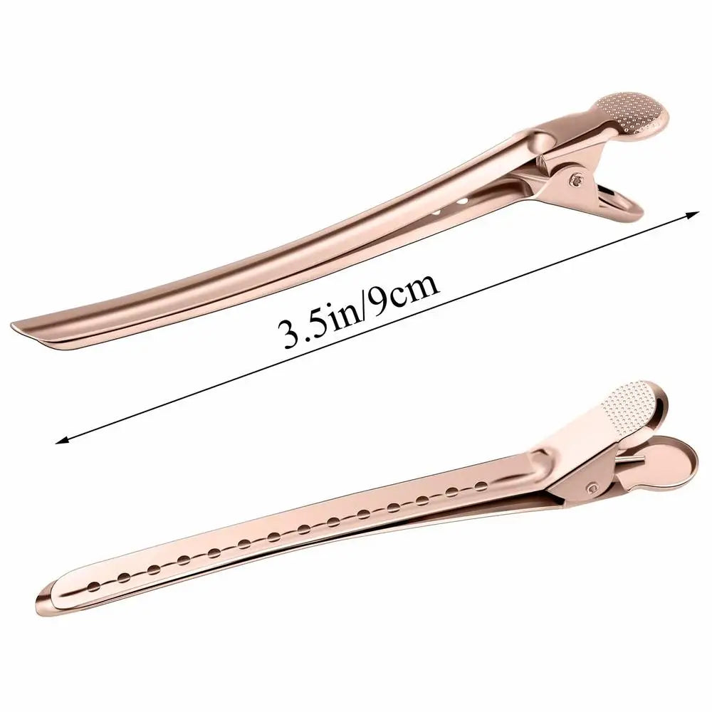 12Pcs Crocodile Leather Hairpin - Rust-proof Metal Hairpin with Holes, for Curly Hair Style Partition Clip, Duck Bill Hairpin