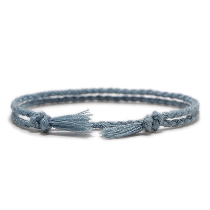 Meetvii Simple Woven Cotton Rope Bracelet - Handmade Chic Tassel Pray and Yoga Accessory for Men and Women