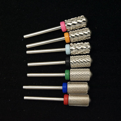 New Silver 6.6mm Big Round Top Barrel Tungsten Steel Carbide Manicure Nail Drill Bit: High-Quality File Accessories