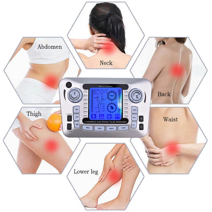 Electronic Pulse Massager - TENS EMS Machine for Nerve and Muscle Stimulation, Acupuncture Fat Burner, Pain Relief