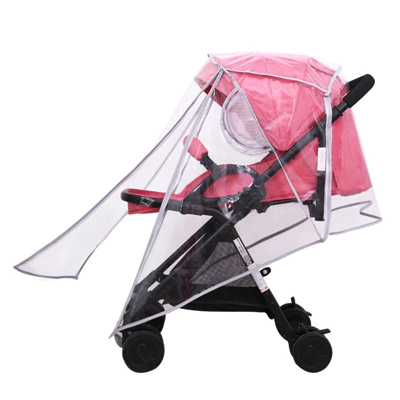 Waterproof EVA Baby Stroller Rain Cover: Transparent Wind Dust Shield with Zipper Open - Essential Pushchair Raincoat