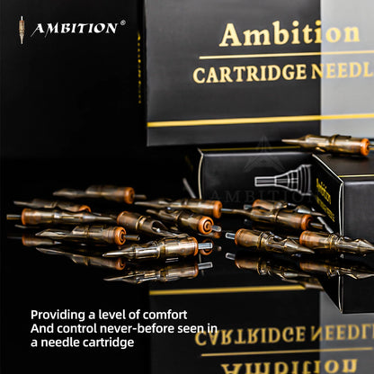 Ambition Premium Revolution Tattoo Cartridge Set - Mixed Needles Including Round Liner, Shader, Curved Magnum in Sizes 1RL, 3RL, 5RL, 7RL, 9RL, 7RM, 9RM, 13RM