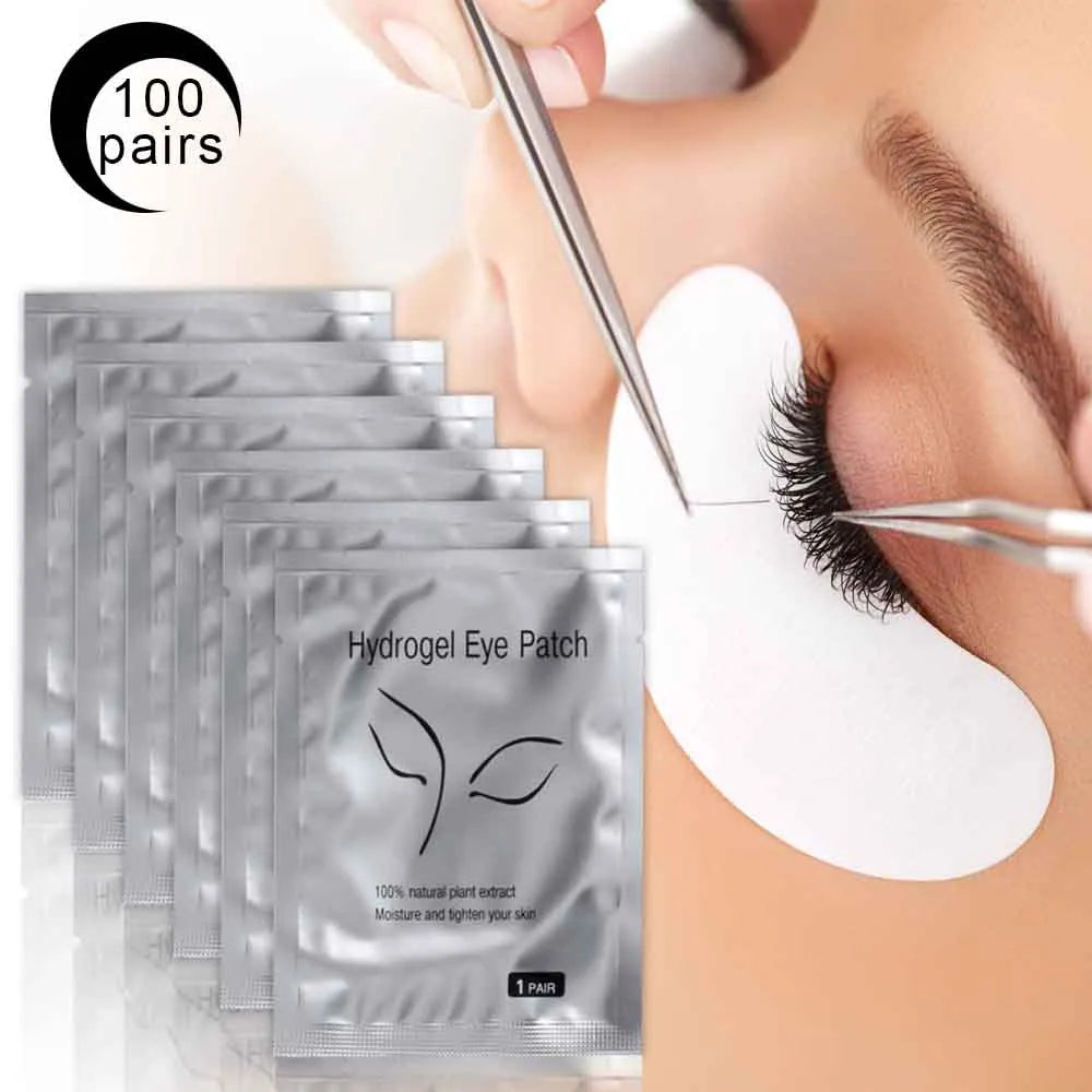 50/100 Pairs Disposable Eyelash Extension Eye Pads: Lint-Free Under Lash Tips - Essential Makeup Wraps for Professional Extensions