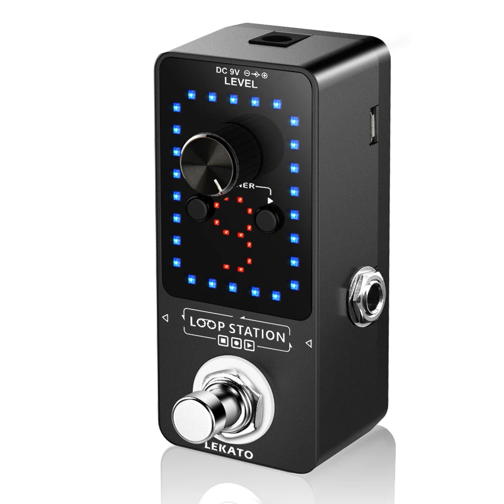 LEKATO Guitar Effect Pedal Looper - 9 Loops, 40 Minutes Recording, Tuner and Overdub Function for Musical Performance