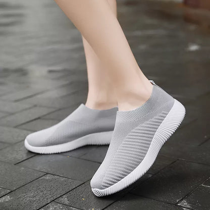 High-Quality Women Vulcanized Shoes: Slip-On Flats Sneakers & Loafers - Plus Size 42 Walking Flats