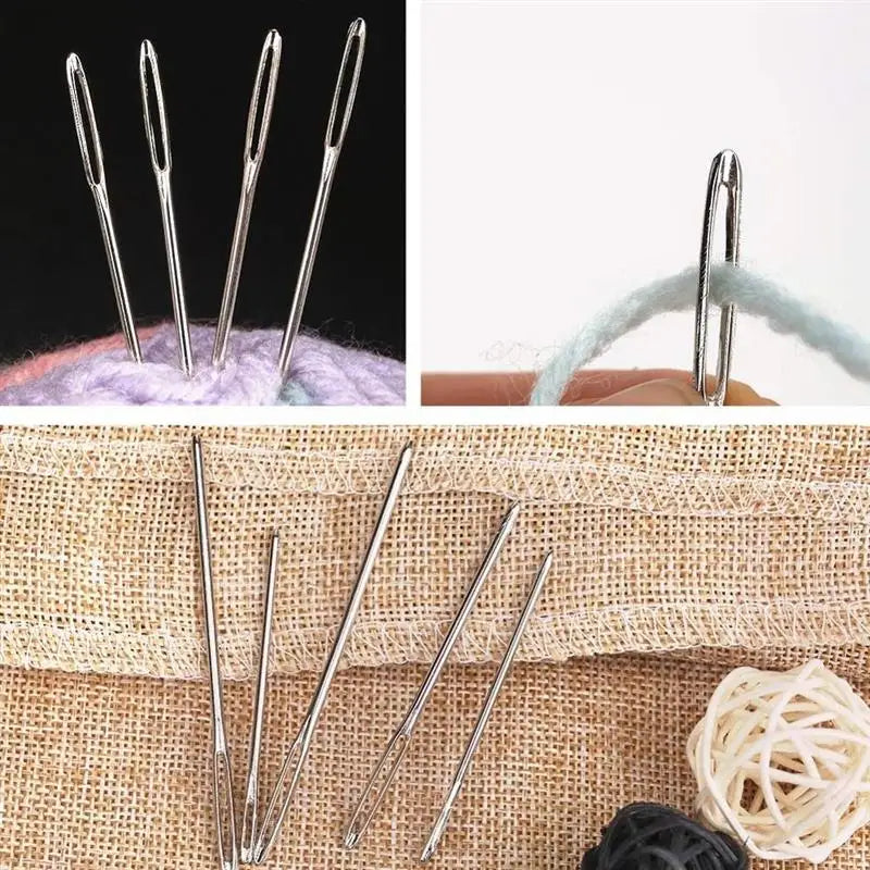 9 PCS Large Eye Blunt Sewing Needles: Cross Stitch Knitting Needle Set - Handmade Leather Embroidery Thread Sewing Accessories