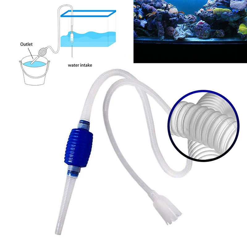 Aquarium Siphon Fish Tank Syphon: Semi-Automatic Vacuum Cleaner Pump - Acuario Accessories for Gravel Water Filter & Water Change