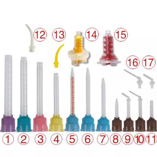 50PCS/Bag Disposable Silicone Rubber Mixing Head 1:1 for Dental Impression Mixing Dispensing Gun | Dentistry Materials