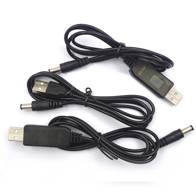 USB Power Boost Line – DC 5V to 9V/12V Step-Up Module USB Converter Adapter Cable with 2.1x5.5mm Plug