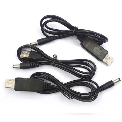 USB Power Boost Line – DC 5V to 9V/12V Step-Up Module USB Converter Adapter Cable with 2.1x5.5mm Plug