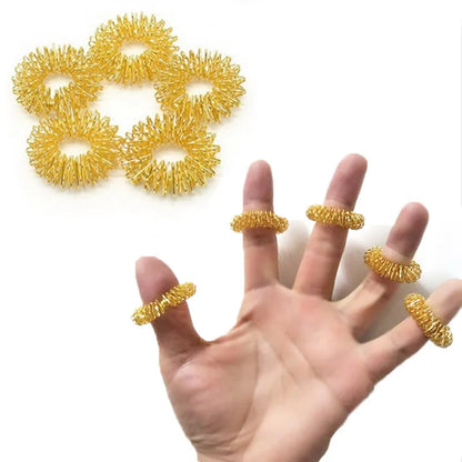 5/10Pcs Spiky Sensory Anxiety Rings - Finger Massage Hand Acupressure Massager for Stress Relief - Fidget Toy for Improved Circulation