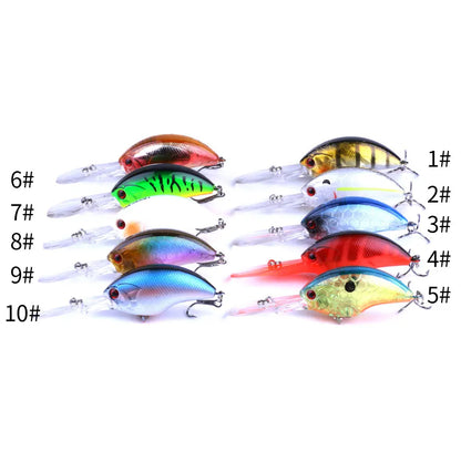 HENGJIA 13G 9CM Fishing Lures | Rock Crank Bait Crankbait Minnow with Bass Treble Hooks | Swim Hard Lure Baits Wobbler with Long Big Tongue