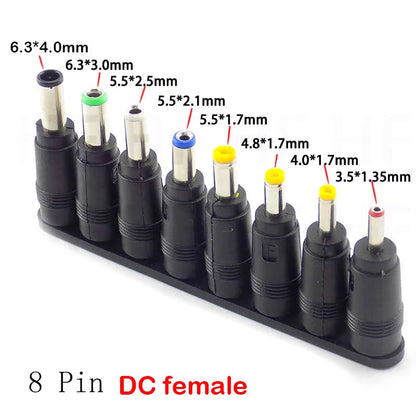 Adjustable AC to DC Power Supply - Universal 8 Pin Adapter (3V to 24V, 3A to 5A) | 48W, 60W, 72W