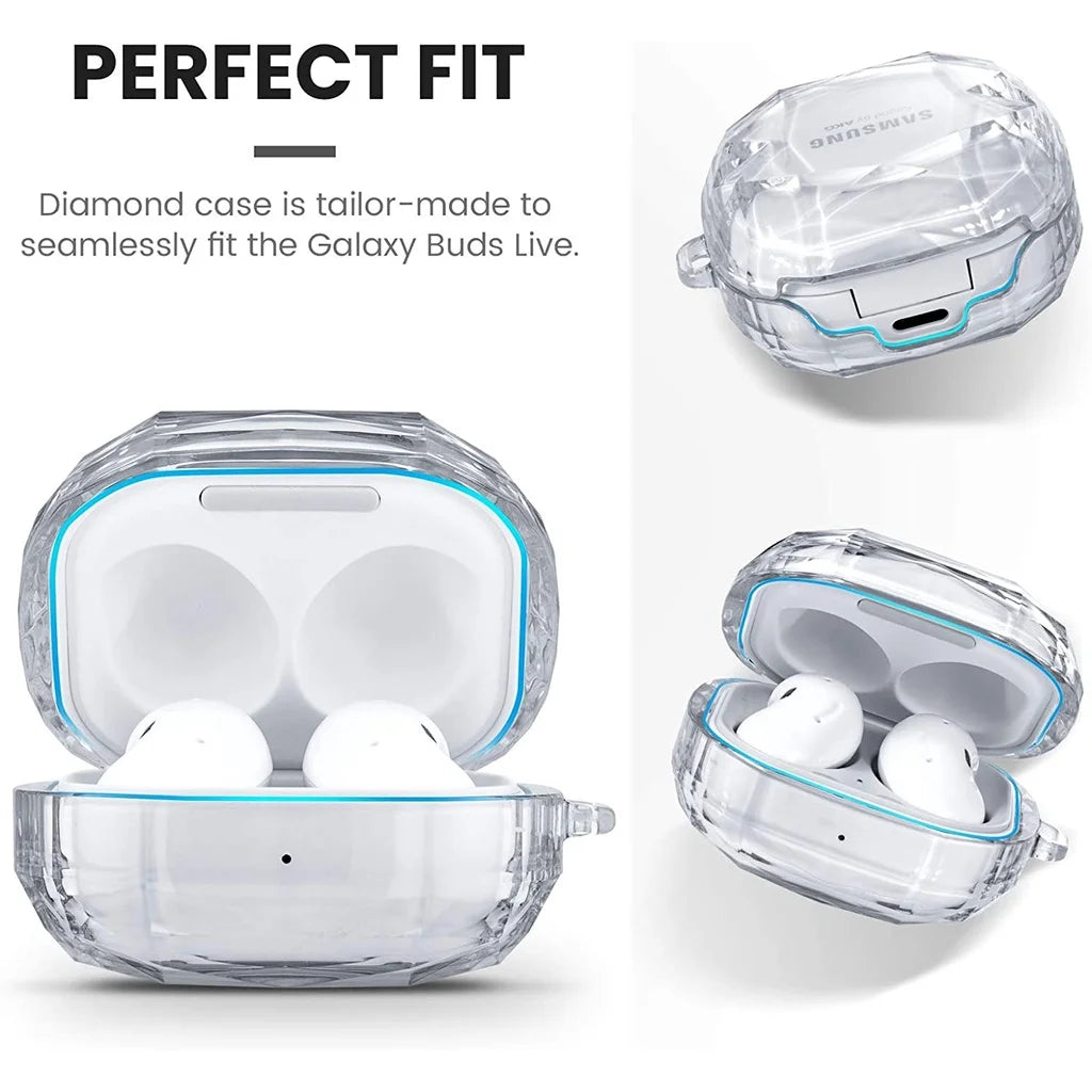 Clear Case for Samsung Galaxy Buds2 Pro / Galaxy Buds FE / Galaxy Buds 2 / Galaxy Buds Pro / Galaxy Buds Live with Keychain