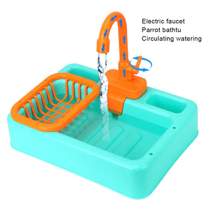 Automatic Parrot Bathtub - Parrot Paddling Pool Bird Feeder with Swimming Pool Faucet, Bath Shower Water Dispenser