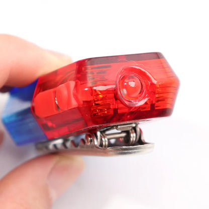 LED Red and Blue Multifunction Flashing Warning Light | Waterproof Traffic Safety Shoulder Light | Manual Control, Built-in Battery