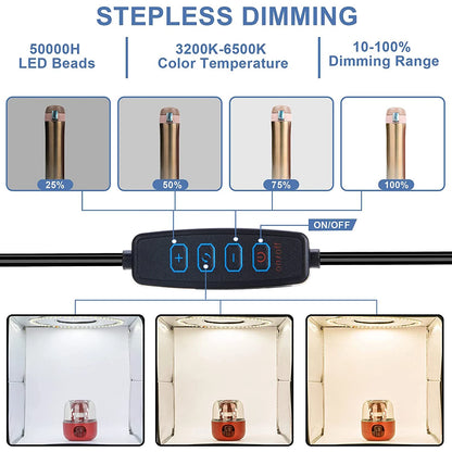 12in Photo Studio Light Box Kit: Adjustable Brightness Shooting Tent with 120 LED Lights, 6 Backdrops - Perfect for Small Items Photography