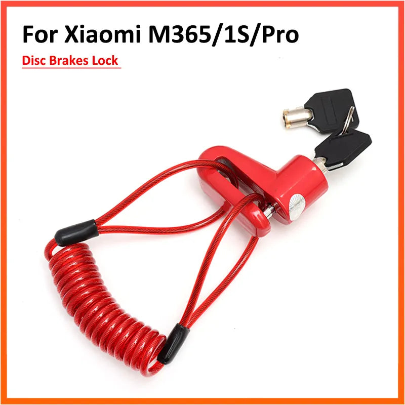 Disc Brake Lock with Steel Wire for Xiaomi M365 1S Pro - Universal Electric Scooter Theft Protection Accessories