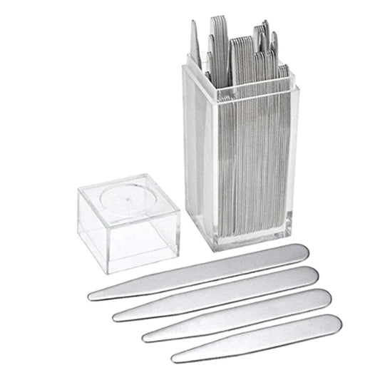 36pcs Stainless Steel Collar Stays – 3 Sizes (70mm, 63.5mm, 56mm) for Business Shirts, Bone Stiffener Inserts, Collar Support