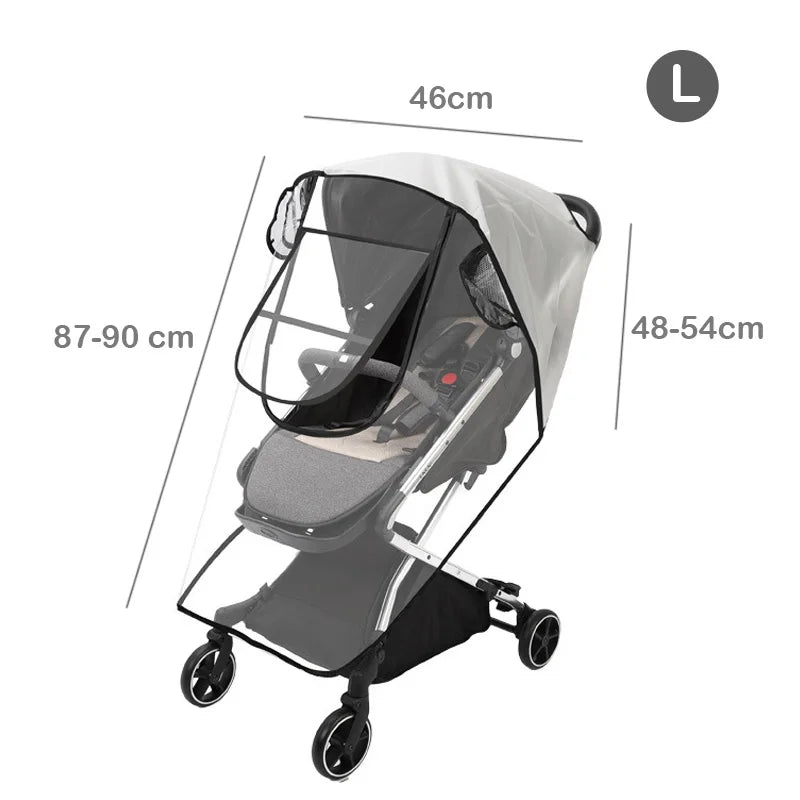 Waterproof EVA Baby Stroller Rain Cover: Transparent Wind Dust Shield with Zipper Open - Essential Pushchair Raincoat