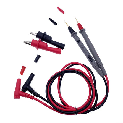 1 Pair 10A/20A Digital Multimeter Probes - Needle Tip Universal Test Leads with Polyvinyl Chloride Wire & Alligator Clips