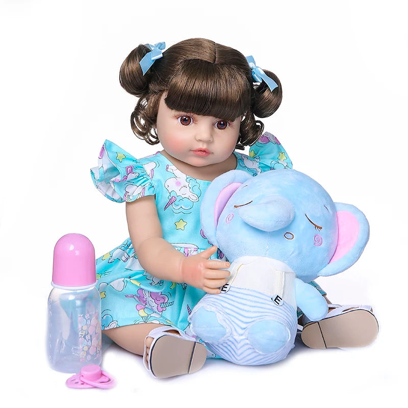 NPK 50CM Full Body Soft Silicone Reborn Toddler Baby Girl Doll - Popular Sweet Face, Birthday & Christmas Gift, High-Quality